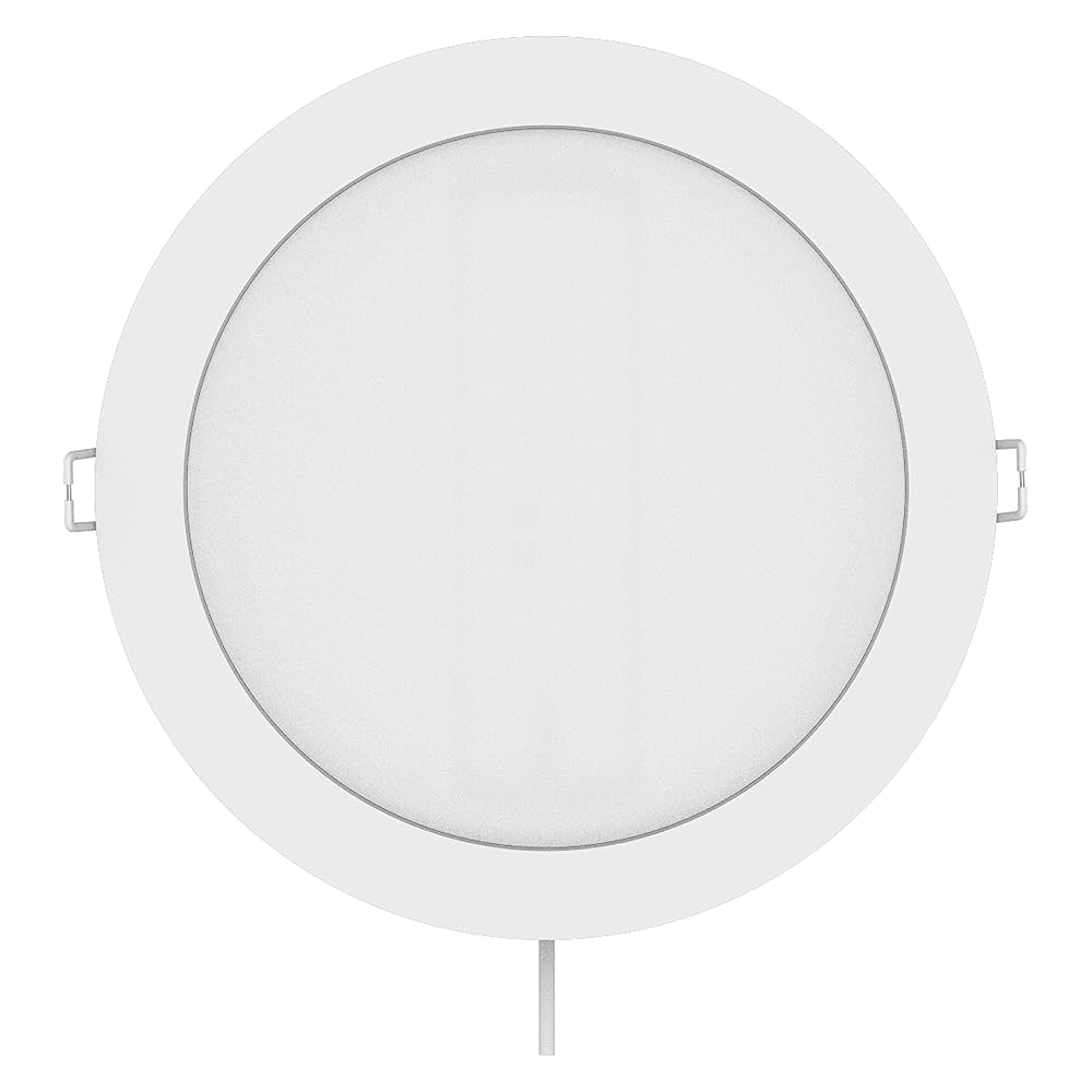 LEDVANCE LED 24W 8" Panel Light Daylight 6500K, High Lumen Output LED Panel with Slim Profile for Uniform Ceiling Lighting in Offices and Classrooms